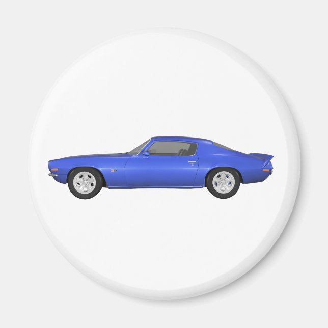 1972 Camaro Z28: Muscle Car: Blue Avsluta: Magnet (Framsidan)