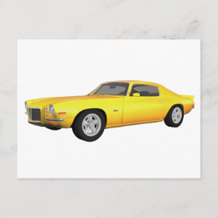 1972 Camaro Z28: Muscle Car: Gult Avslutar: Vykort