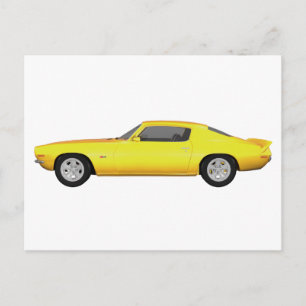 1972 Camaro Z28: Muscle Car: Gult Avslutar: Vykort