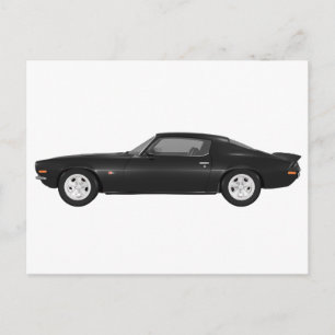 1972 Camaro Z28: Muskelbil: Svart finish Vykort