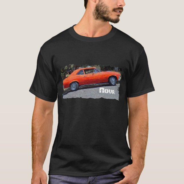 1972 Chevy Nova - Digital Art T-Shirt (Framsida)