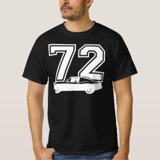 1972 Chevy Nova Side View Year Royal Blue Graphic  T Shirt