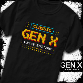 1972 Gen X Classic Retro Gamer - spelande födelsed T Shirt