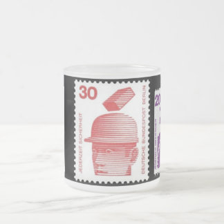 "1972 German Worker Safety Frimärke" Frostad Glasmugg