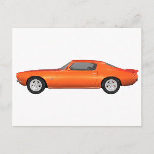 1972 Kamaro: Muskelbil: Avsluta orange: Vykort