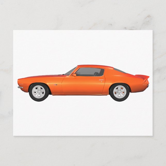 1972 Kamaro: Muskelbil: Avsluta orange: Vykort (Framsida)