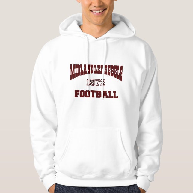1972_Midland_Lee_Rebels_Hoodie Sweatshirt Med Luva (Framsida)