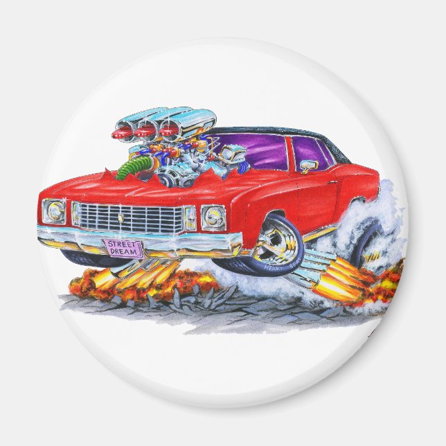 1972 Monte Carlo Red Car Magnet (Framsidan)