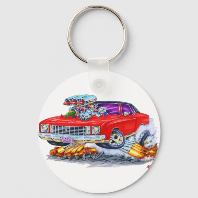 1972 Monte Carlo Red Car Nyckelring (Framsida)