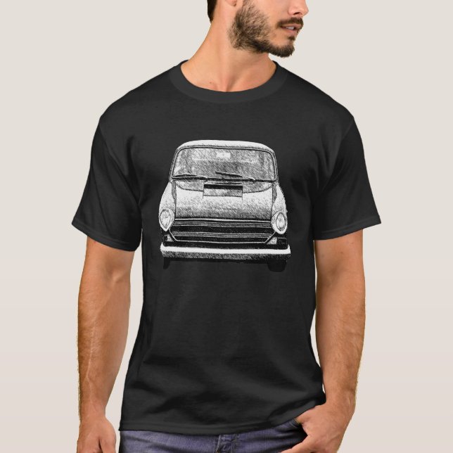 1972 Morris 1800 Sketch Art T Shirt (Framsida)