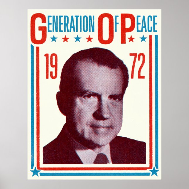 1972 Nixon Presidenten Kampanj Poster (Framsidan)