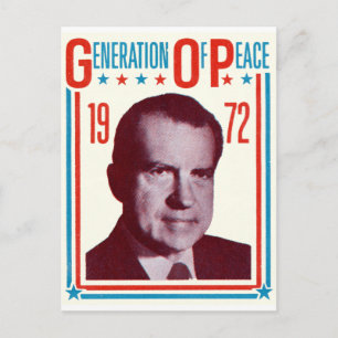 1972 Nixon Presidenten Kampanj Vykort