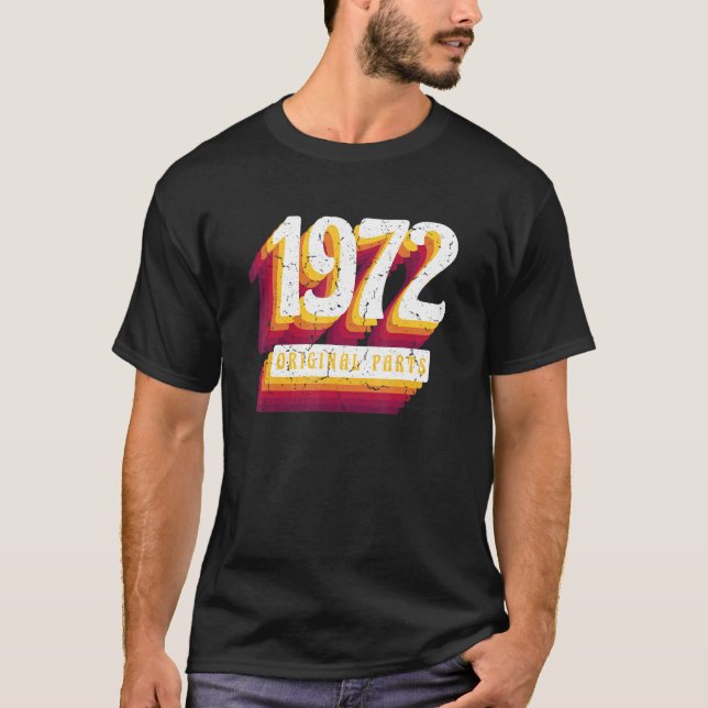 1972 Original Parts 50s Birthday T Shirt (Framsida)