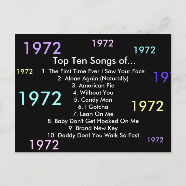 1972 Sång Vykort (Framsida)