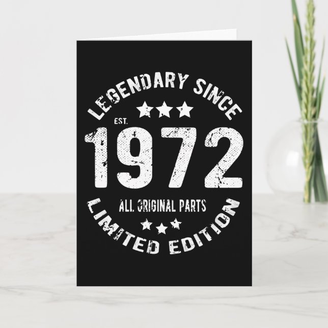 1972 Vintagens födelsedag Kort (Framsida)