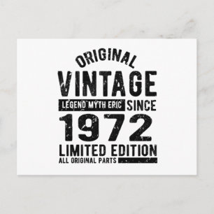 1972 Vintagens födelsedag Vykort