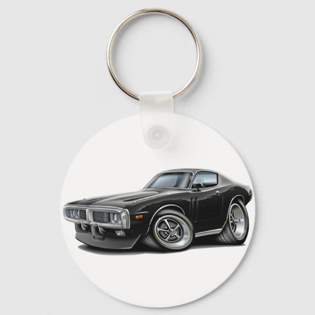 1973-74 Charger Black Car Nyckelring (Framsida)