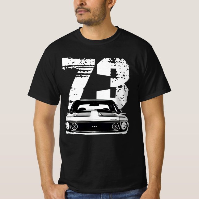 1973 AMX AMX Javelin Front View med Year T Shirt (Framsida)