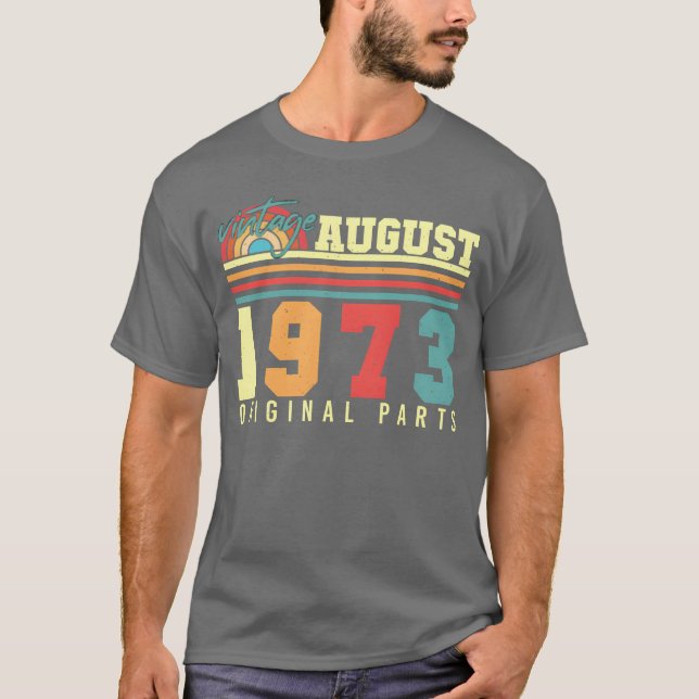 1973 August Vintage vän T Shirt (Framsida)