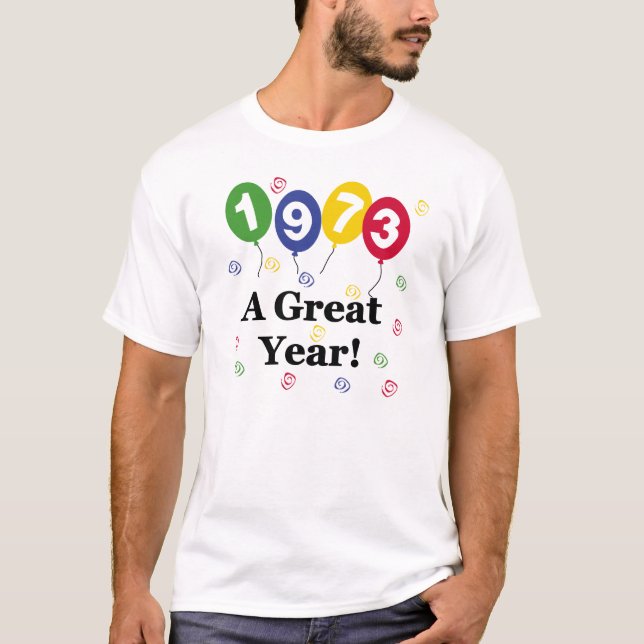 1973 en födelsedag för underbart år t-shirt (Framsida)