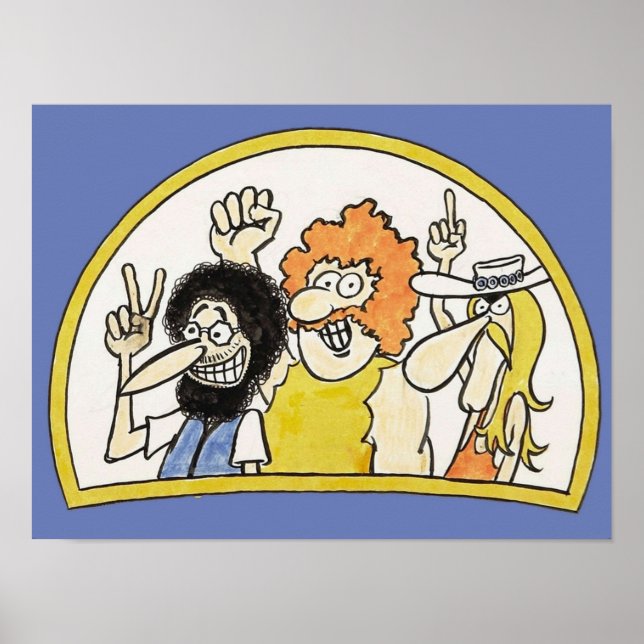 1973 FABULÖS FREAK BROTHERS SKETCH FÖR HÅRIG POSTER (Framsidan)