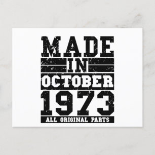 1973 Födelsedag oktober Vintage talesätt Vykort