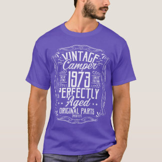 1973 Födelsedagsidé Camper Scout Camping 1973 pojk T Shirt