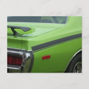 1973 Grönt Dodge Charger SE Brougham bakre kvartal Vykort