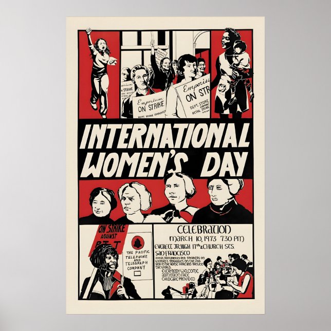 1973 Politisk affisch Internationella kvinnodagen (Framsidan)
