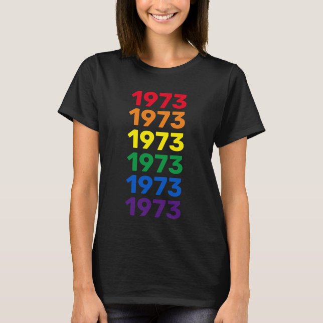 1973 regnbågstypografi Roe v. Wade retro lgbt T Shirt (Framsida)