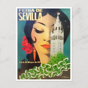 1973 Sevilla Spanien vintagen Feria de Sevilla Vykort