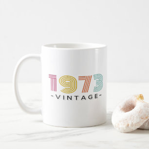 1973-Vintagens Färgad Kaffemugg