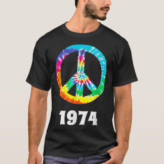 1974 Åldersdag för återförening Hippie Peace S T Shirt