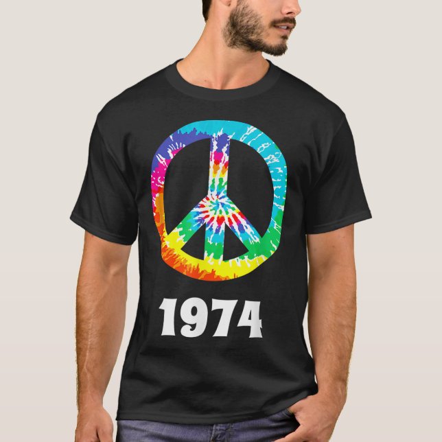 1974 Åldersdag för återförening Hippie Peace S T Shirt (Framsida)