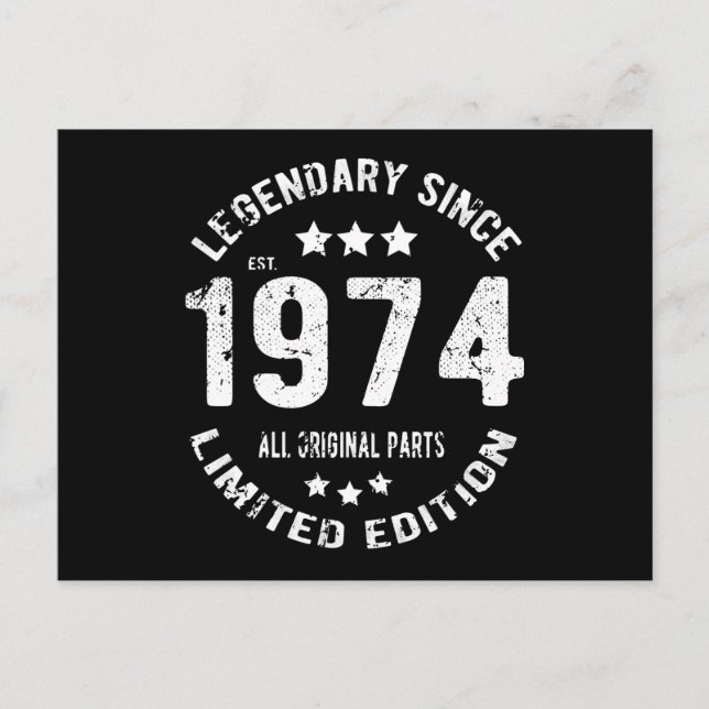 1974 års födelsedag vykort (Framsida)