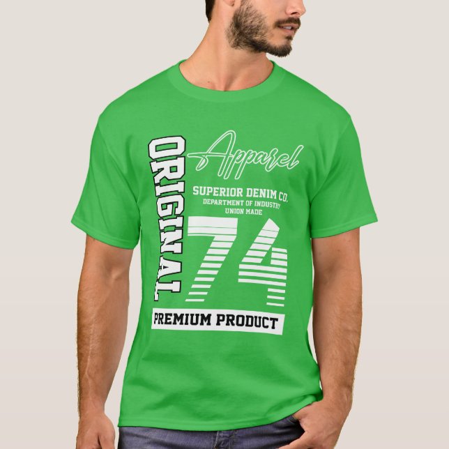 1974 Års Födelsedagspresent Retro flicka T Shirt (Framsida)