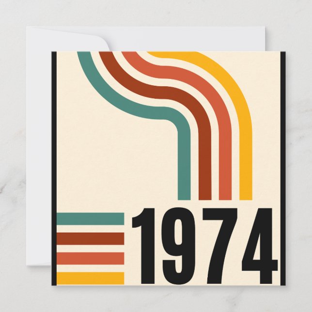 1974 Retro Vintage Affisch 50-årsdag Inbjudningar (Framsida)
