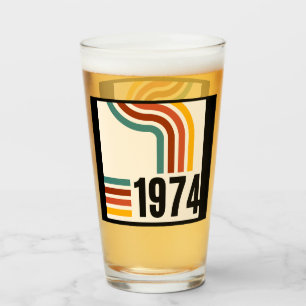 1974 Retro Vintage affisch 50:e födelsedagen Glaskopp
