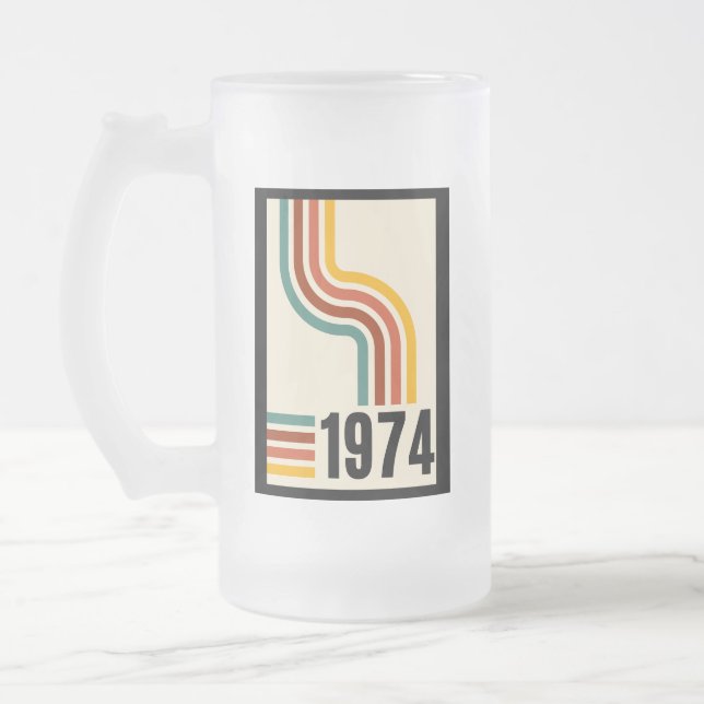 1974 Retro Vintage affisch Beer Mugg glas (Vänster)