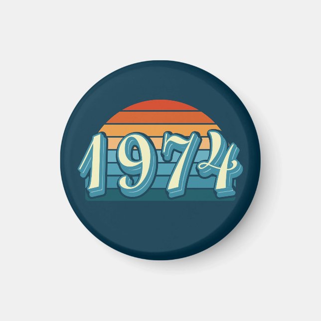 1974 Vintage 50:e födelsedagen Magnet (Framsidan)