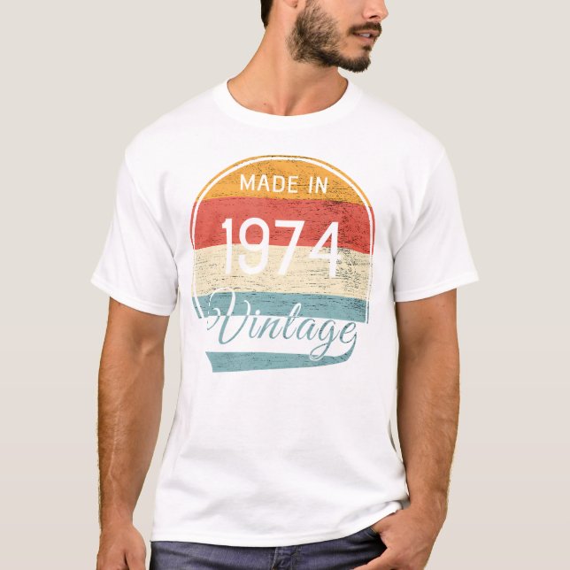 1974 Vintagens födelsedag T Shirt (Framsida)