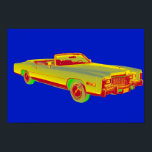 1975 Cadillac Eldorado Conversible Pop Art Poster<br><div class="desc">Vintage 1975 Cadillac Eldorado Konvertibel popkonbild.</div>