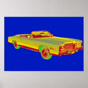 1975 Cadillac Eldorado Conversible Pop Art Poster