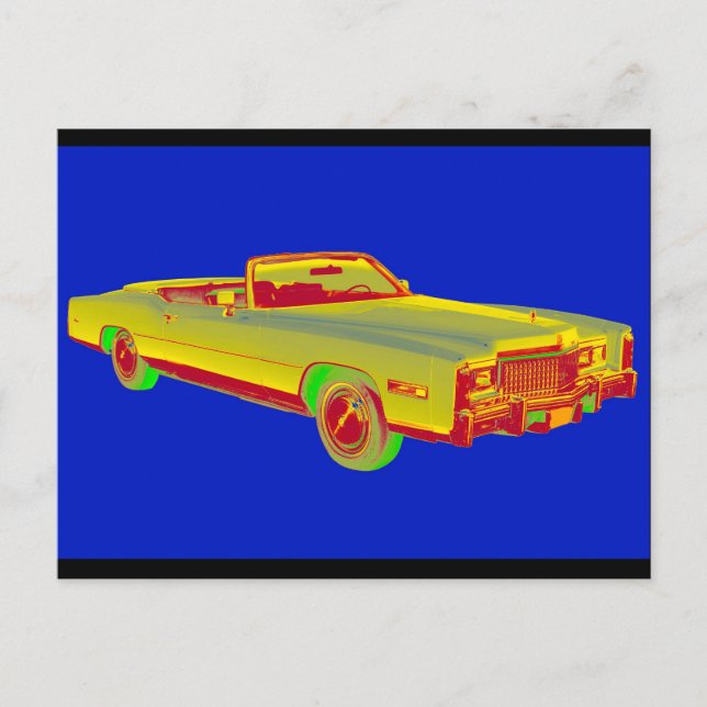1975 Cadillac Eldorado Conversible Pop Art Vykort (Framsida)