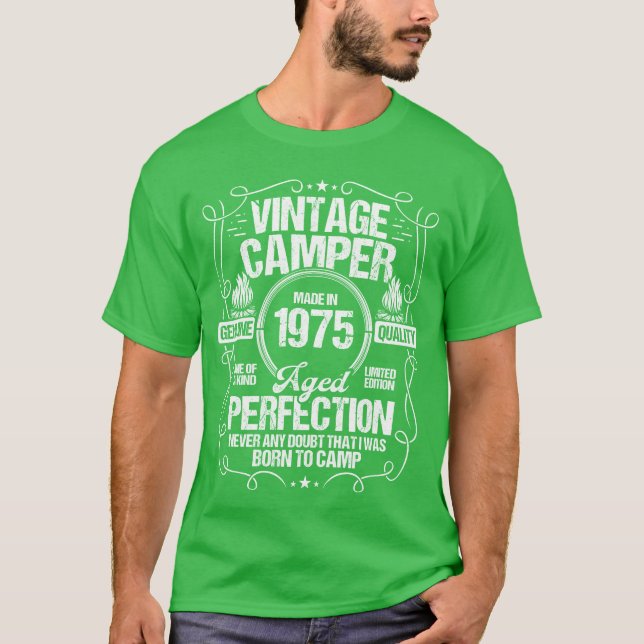 1975 Camper Mountains Scout Scouting Camping 1975  T Shirt (Framsida)