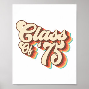 1975 Cl Reunion Retro Cl av 75 gymnasieelever Poster