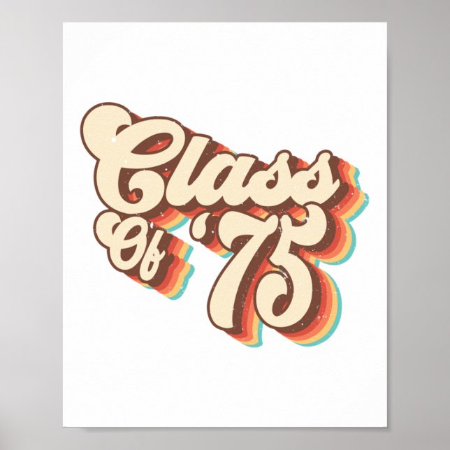 1975 Cl Reunion Retro Cl av 75 gymnasieelever Poster (Framsidan)