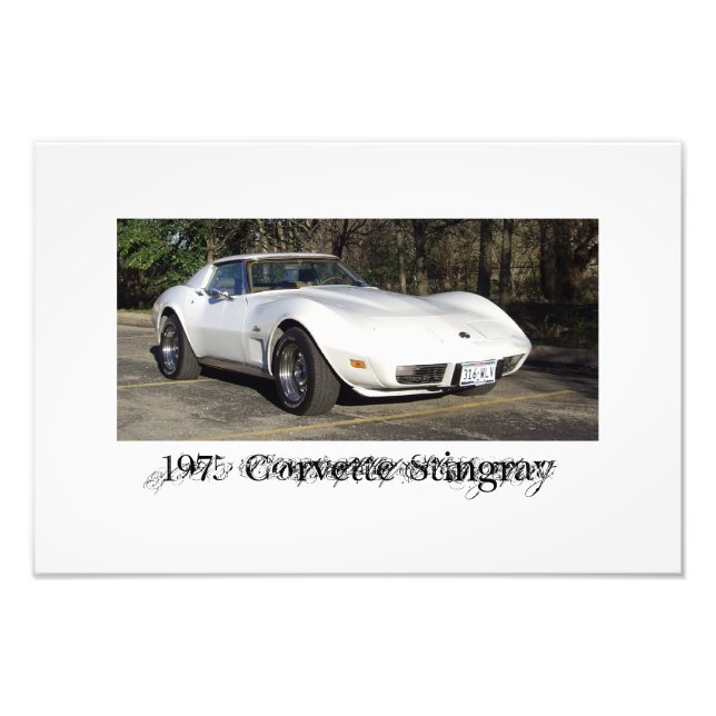 1975 Corvette Stingray Photo Fototryck (Framsidan)