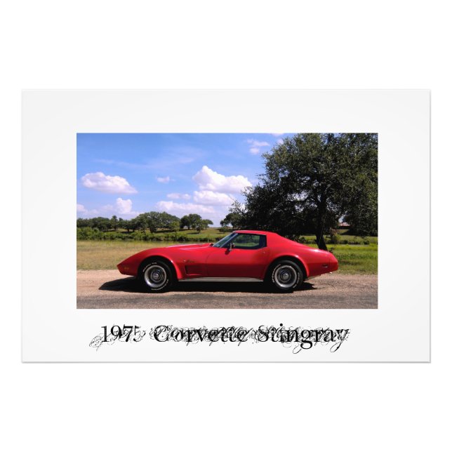 1975 Corvette Stingray Photo Fototryck (Framsidan)
