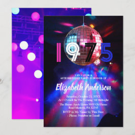 1975 Disco Boll 50:e Födelsedagsfest inbjudan